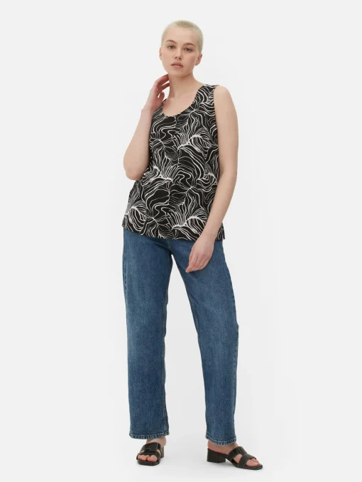 Abstract Print Sleeveless Top