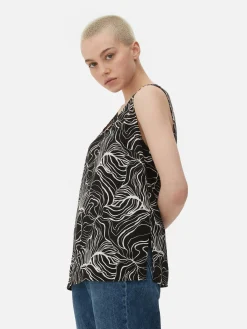 Abstract Print Sleeveless Top