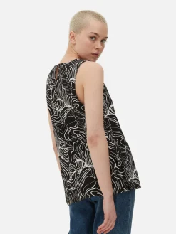 Abstract Print Sleeveless Top