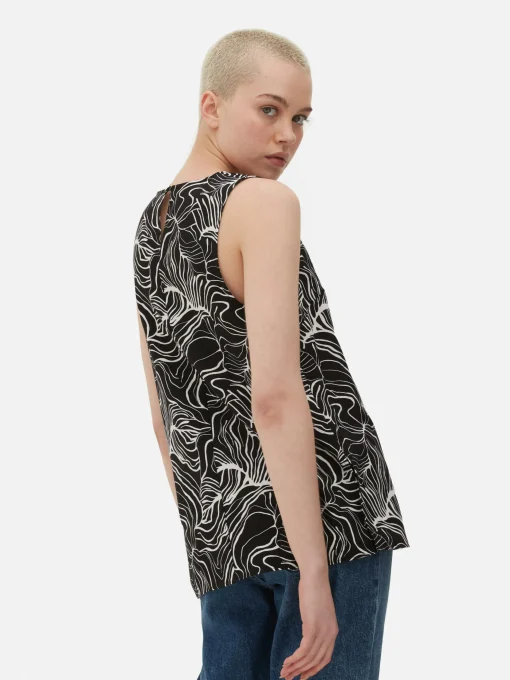 Abstract Print Sleeveless Top