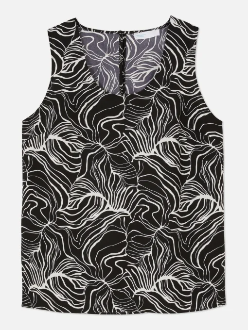 Abstract Print Sleeveless Top