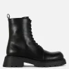 Apron Toe Laced Ankle Boots