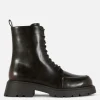 Apron Toe Laced Ankle Boots