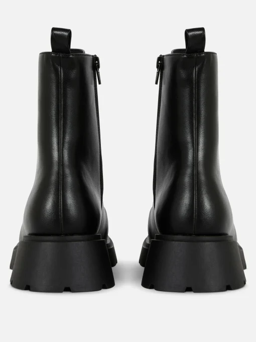 Apron Toe Laced Ankle Boots