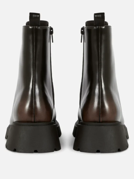 Apron Toe Laced Ankle Boots