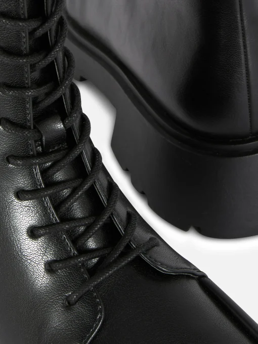 Apron Toe Laced Ankle Boots