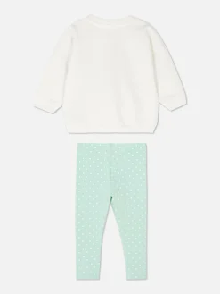 Ballerina Sweatshirt And Polka Dot Leggings Set