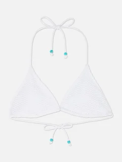 Bead Detail Crochet Bikini Top