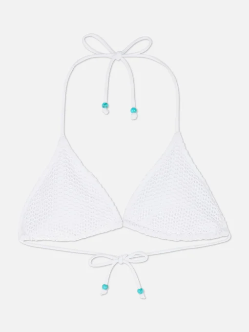 Bead Detail Crochet Bikini Top