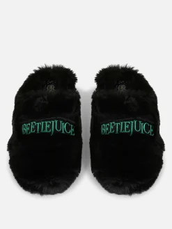 Beetlejuice Fluffy Mule Slippers
