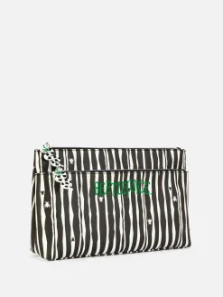 Beetlejuice Striped Makeup Bag