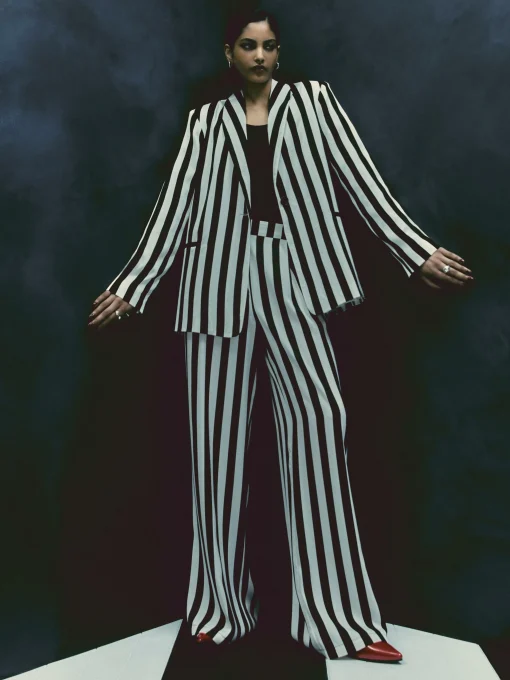 Beetlejuice X Colleen Atwood Striped Blazer