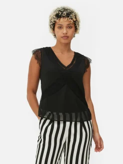 Beetlejuice X Colleen Atwood Lace Trim Blouse