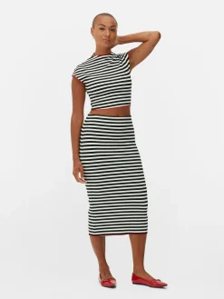 Beetlejuice X Colleen Atwood Stripe Midi Skirt Set