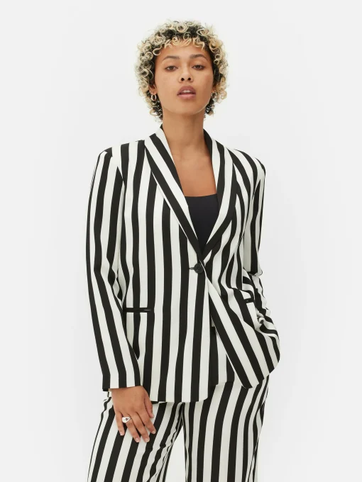 Beetlejuice X Colleen Atwood Striped Blazer