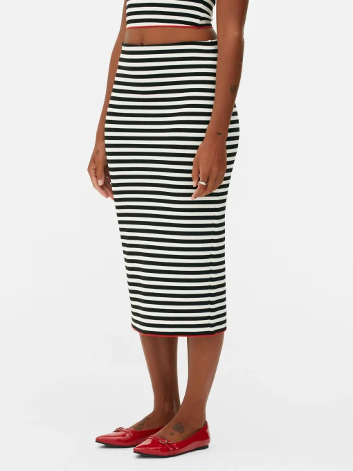 Beetlejuice X Colleen Atwood Stripe Midi Skirt Set