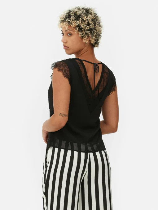 Beetlejuice X Colleen Atwood Lace Trim Blouse