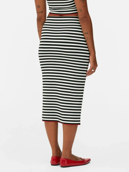 Beetlejuice X Colleen Atwood Stripe Midi Skirt Set