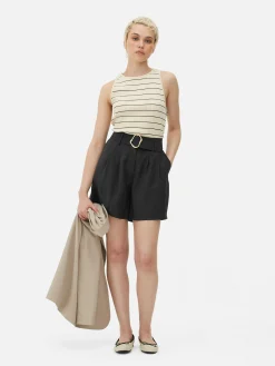 Belted Bermuda Shorts