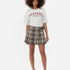 Belted Pleated Mini Skirt