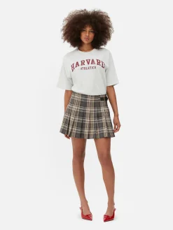 Belted Pleated Mini Skirt