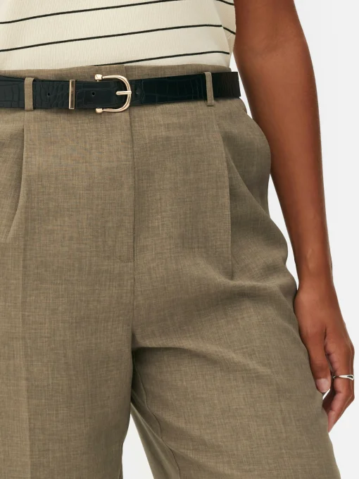 Belted Pleated Pants