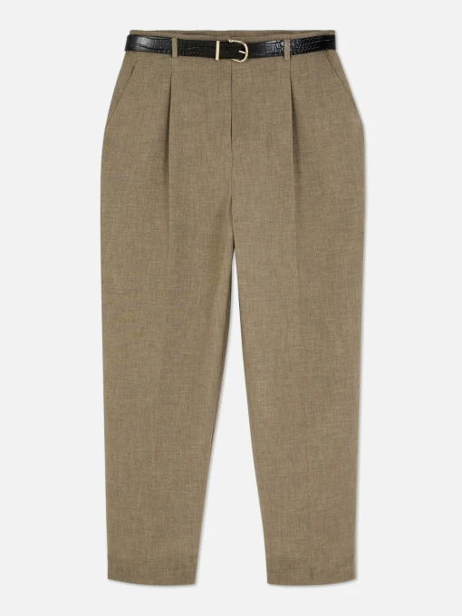 Belted Pleated Pants