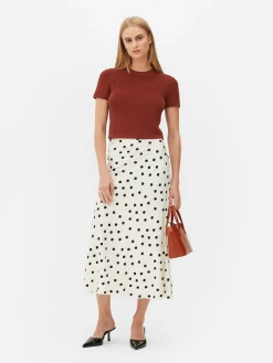 Bias-Cut Midi Skirt