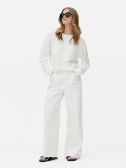 Boat Neck Long Sleeve Sweater