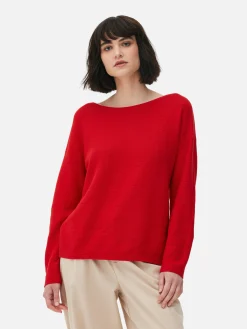 Boat Neck Long Sleeve Sweater
