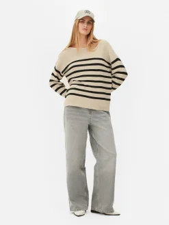 Boat Neck Long Sleeve Sweater