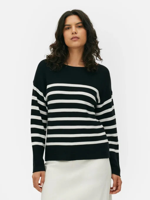 Boat Neck Long Sleeve Sweater