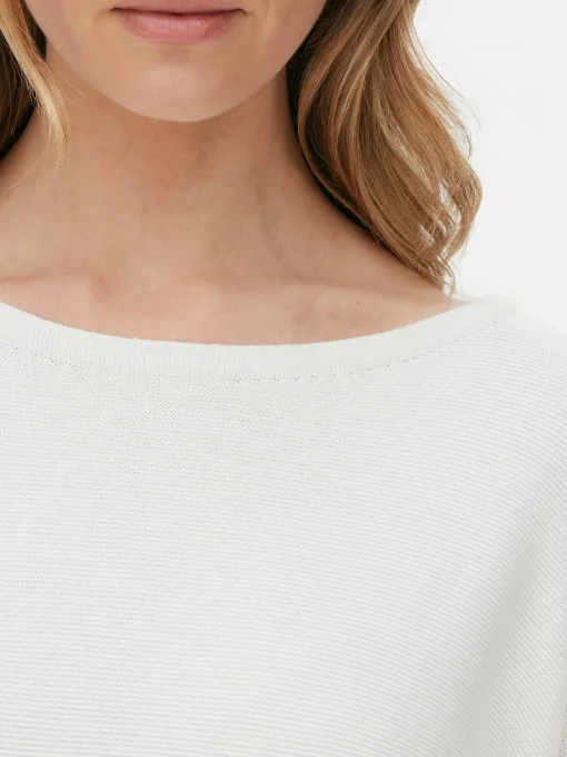 Boat Neck Long Sleeve Sweater