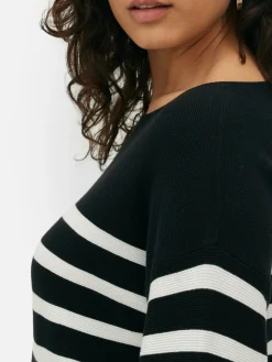 Boat Neck Long Sleeve Sweater