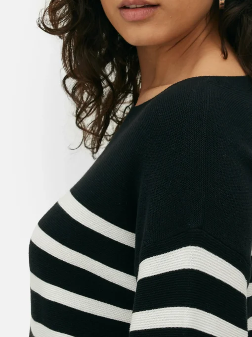 Boat Neck Long Sleeve Sweater