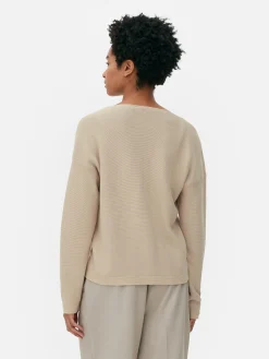 Boat Neck Long Sleeve Sweater