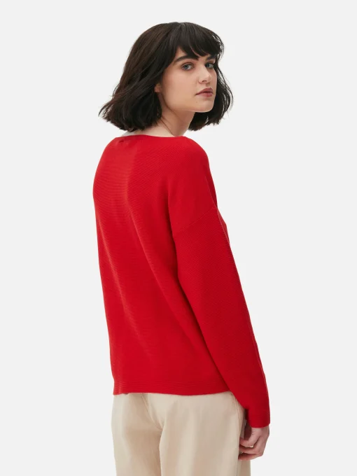 Boat Neck Long Sleeve Sweater