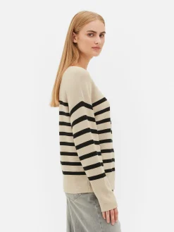 Boat Neck Long Sleeve Sweater
