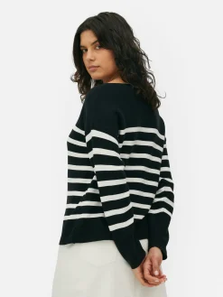Boat Neck Long Sleeve Sweater