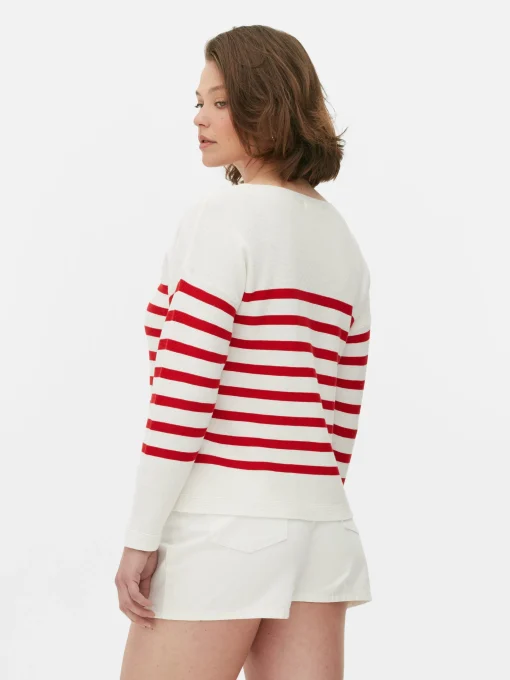 Boat Neck Long Sleeve Sweater