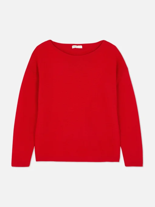 Boat Neck Long Sleeve Sweater