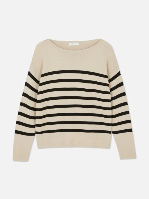 Boat Neck Long Sleeve Sweater