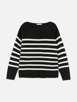 Boat Neck Long Sleeve Sweater