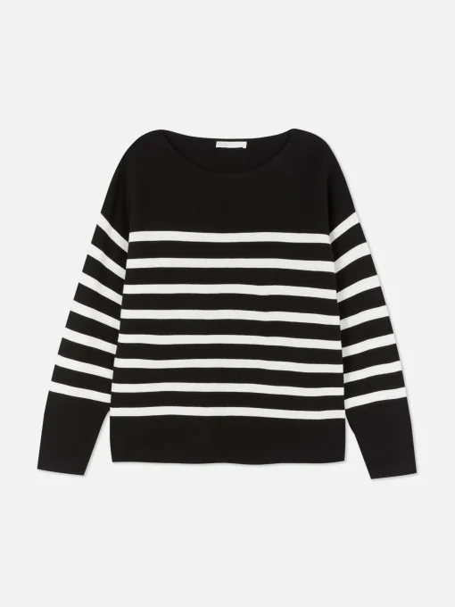 Boat Neck Long Sleeve Sweater