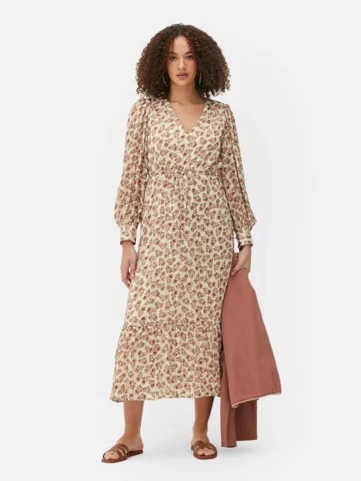 Boho V-Neck Midaxi Dress