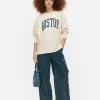 Boston Print Oversized Sweatshirt