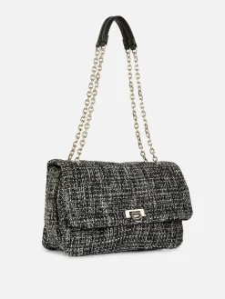 Bouclé Flap Front Crossbody Bag