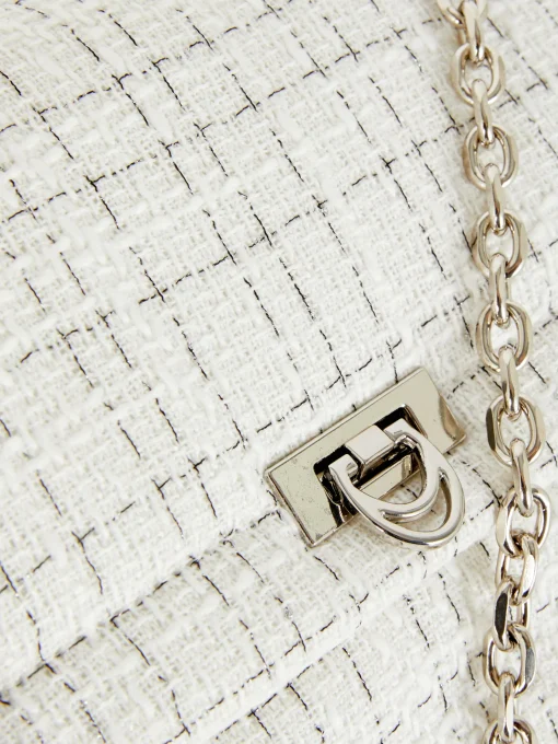 Bouclé Flap Front Crossbody Bag