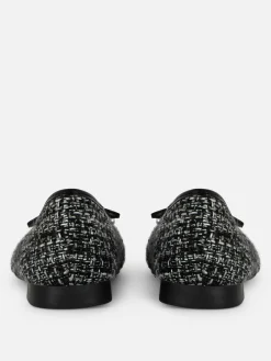 Boucle Contrast Toe Cap Ballet Flats