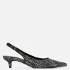 Boucle Slingback Kitten Heels